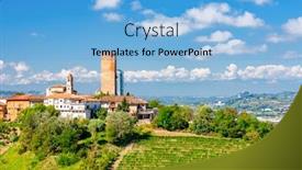  Presentation with unesco - Presentation with barbaresco-village-and-vineyards-unesco background and a light blue colored foreground