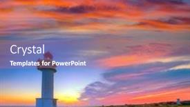  Presentation with lighthouse - Beautiful PPT layouts featuring text analysis on torn paper backdrop and a sky blue colored foreground