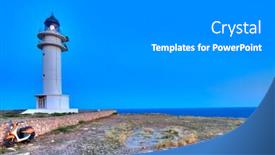  Presentation with lighthouse - Cool new PPT theme with barbaria berberia cape lighthouse formentera in balearic islands backdrop and a gray colored foreground