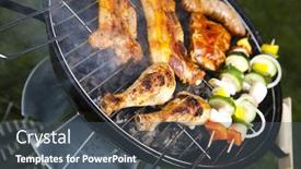  Presentation with grilling - Audience pleasing slides consisting of barbecue-a-hot-summer-evening backdrop and a dark gray colored foreground