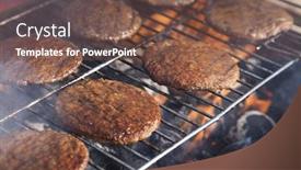  Presentation with grilling - PPT layouts enhanced with barbecue-a-hot-summer-evening background and a tawny brown colored foreground