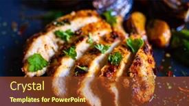  Presentation with breast - Presentation theme consisting of barbecue-chicken-breast-with-roast background and a tawny brown colored foreground