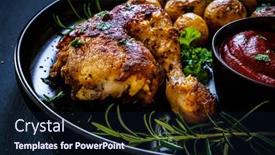  Presentation with chicken - Presentation enhanced with barbecue-chicken-drumsticks-with-baked background and a wine colored foreground