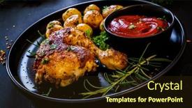  Presentation with barbecue - Amazing presentation theme having barbecue-chicken-drumsticks-with-baked backdrop and a wine colored foreground