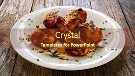  Presentation with barbecue - Presentation theme consisting of barbecue-chicken-drumsticks-with-french background and a tawny brown colored foreground