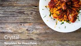  Presentation with barbecue - Presentation enhanced with barbecue-chicken-drumsticks-with-french background and a gray colored foreground