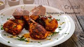 Presentation with barbecue - Presentation theme with barbecue-chicken-drumsticks-with-french background and a coral colored foreground