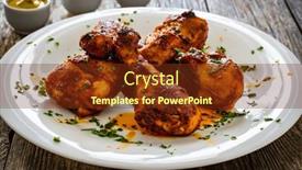  Presentation with barbecue - Presentation design with barbecue-chicken-drumsticks-with-french background and a tawny brown colored foreground