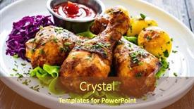  Presentation with ketchup - Presentation design enhanced with barbecue-chicken-drumsticks-with-fried background and a tawny brown colored foreground