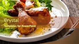  Presentation with barbecue - Slide set having barbecue-chicken-drumsticks-with-lettuce background and a tawny brown colored foreground
