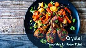  Presentation with barbecue - PPT theme consisting of barbecue-chicken-drumsticks-with-roast background and a ocean colored foreground