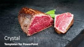  Presentation with barbecue - Slides featuring barbecue-dry-aged-beef-fillet background and a dark gray colored foreground