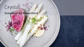  Presentation with wagyu - Amazing PPT theme having barbecue-dry-aged-wagyu-beef backdrop and a light gray colored foreground