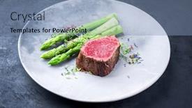  Presentation with wagyu - Slide set consisting of barbecue-dry-aged-wagyu-beef background and a seafoam green colored foreground