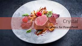  Presentation with dry fruits - Presentation design enhanced with barbecue-dry-aged-wagyu-beef background and a red colored foreground