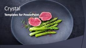  Presentation with green plate - Presentation theme featuring barbecue-dry-aged-wagyu-beef background and a  colored foreground