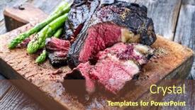  Presentation with wine green - Slide set consisting of barbecue-dry-aged-wagyu-bistecca background and a tawny brown colored foreground