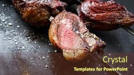  Presentation with wagyu - Slide set featuring barbecue-dry-aged-wagyu-brazilian background and a tawny brown colored foreground