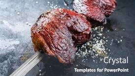  Presentation with wagyu - Theme with barbecue-dry-aged-wagyu-brazilian background and a dark gray colored foreground