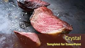  Presentation with wagyu - Slides enhanced with barbecue-dry-aged-wagyu-brazilian background and a tawny brown colored foreground