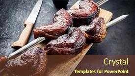  Presentation with wagyu - Presentation theme enhanced with barbecue-dry-aged-wagyu-brazilian background and a tawny brown colored foreground