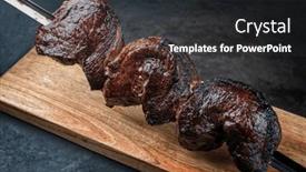  Presentation with wagyu - Presentation enhanced with barbecue-dry-aged-wagyu-brazilian background and a dark gray colored foreground
