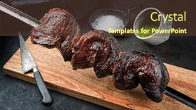  Presentation with wagyu - PPT layouts featuring barbecue-dry-aged-wagyu-brazilian background and a tawny brown colored foreground