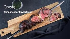  Presentation with wagyu - Theme consisting of barbecue-dry-aged-wagyu-brazilian background and a tawny brown colored foreground