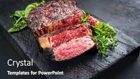  Presentation with roast beef - Theme enhanced with barbecue-dry-aged-wagyu-entrecote background and a dark gray colored foreground