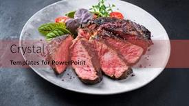  Presentation with wagyu - Amazing PPT layouts having barbecue-dry-aged-wagyu-entrecote backdrop and a red colored foreground