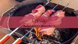  Presentation with wagyu - Presentation theme enhanced with barbecue-dry-aged-wagyu-picanha background and a red colored foreground