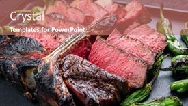  Presentation with wagyu - Slide deck enhanced with barbecue-dry-aged-wagyu-porterhouse background and a coral colored foreground