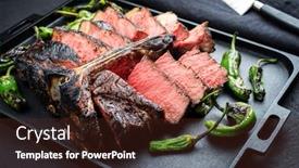  Presentation with wagyu - Presentation theme with barbecue-dry-aged-wagyu-porterhouse background and a wine colored foreground