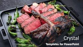  Presentation with wagyu - Slides enhanced with barbecue-dry-aged-wagyu-porterhouse background and a wine colored foreground