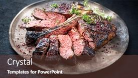  Presentation with wagyu - Beautiful PPT theme featuring barbecue-dry-aged-wagyu-porterhouse backdrop and a tawny brown colored foreground