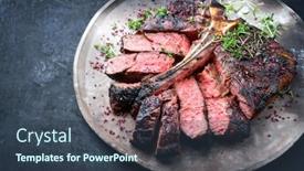  Presentation with barbecue dry aged kobe rib - Amazing PPT layouts having barbecue-dry-aged-wagyu-porterhouse backdrop and a tawny brown colored foreground
