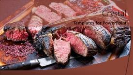  Presentation with hot sauce - Theme with barbecue-dry-aged-wagyu-porterhouse background and a red colored foreground