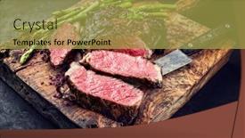  Presentation with dry eye - PPT theme enhanced with barbecue-dry-aged-wagyu-rib background and a yellow colored foreground
