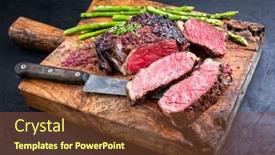  Presentation with dry eye - Theme consisting of barbecue-dry-aged-wagyu-rib background and a tawny brown colored foreground