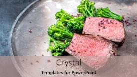  Presentation with wagyu - Slide deck featuring barbecue-dry-aged-wagyu-roast background and a coral colored foreground