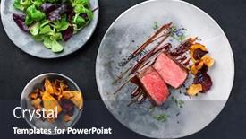  Presentation with roast beef - Amazing theme having barbecue-dry-aged-wagyu-roast backdrop and a tawny brown colored foreground