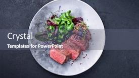  Presentation with roast beef - Theme with barbecue-dry-aged-wagyu-roast background and a gray colored foreground