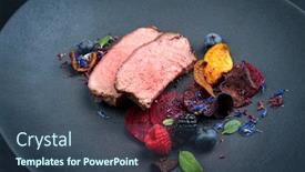  Presentation with dry fruits - PPT layouts with barbecue-dry-aged-wagyu-roast background and a ocean colored foreground