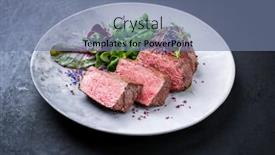  Presentation with roast beef - Theme having barbecue-dry-aged-wagyu-roast background and a seafoam green colored foreground
