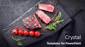  Presentation with wagyu - Cool new PPT theme with barbecue-dry-aged-wagyu-roast backdrop and a wine colored foreground
