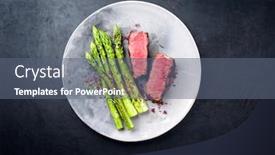  Presentation with roast beef - Beautiful slides featuring barbecue-dry-aged-wagyu-roast backdrop and a gray colored foreground