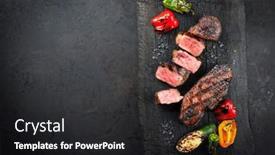  Presentation with wagyu - Slides consisting of barbecue-dry-aged-wagyu-roast background and a dark gray colored foreground