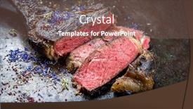  Presentation with wagyu - Colorful PPT theme enhanced with barbecue-dry-aged-wagyu-tomahawk backdrop and a violet colored foreground