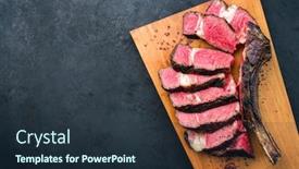  Presentation with wagyu - PPT theme having barbecue-dry-aged-wagyu-tomahawk background and a tawny brown colored foreground
