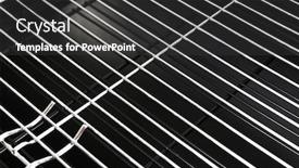  Presentation with grill - Slide set consisting of barbecue grill close-up background and a dark gray colored foreground